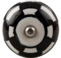 Black And White Ceramic Floral Wine Stopper 