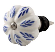 Blue Leaf Ceramic Melon Wine Stopper