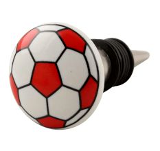 Red Football Pattern Ceramic Wine Stopper 