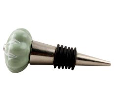 Sage Green Flower Medium Ceramic Melon Wine Stopper