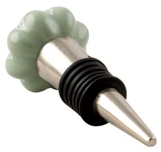 Sage Green Flower Medium Ceramic Melon Wine Stopper