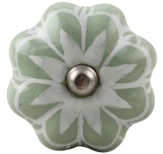 Sage Green Flower Medium Ceramic Melon Wine Stopper