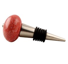 Red Ceramic Floral Wine Stopper
