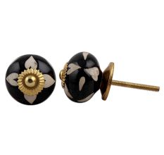 Black Etched Ceramic Knob 40