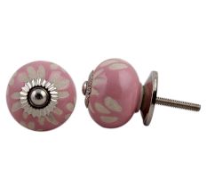 Pink Etched Ceramic Knob 43