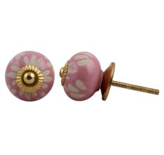 Pink Etched Ceramic Knob 43