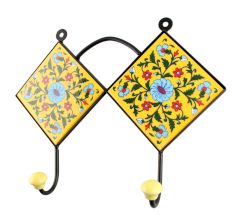Turquoise Wheel Flower Ceramic Tiles Hook Online 
