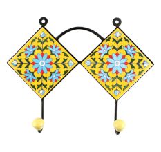 Turquoise Sunflower Ceramic Tiles Hook
