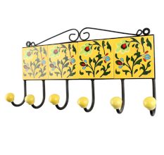 Green Leaf  Floral Ceramic Tiles Hook