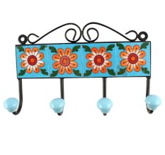 Mustard Sunflower Ceramic Tiles Hook 