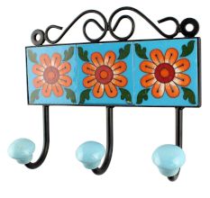 Mustard Flower Ceramic Tiles Hook 