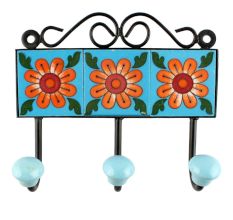 Mustard Flower Ceramic Tiles Hook 