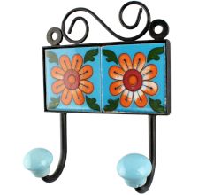Mustard Sunflower Ceramic Tile Hook