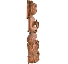 Lord BuddhaÂ WoodenÂ Lotus Blessing Pose Statue