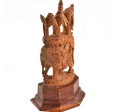 Handcarved Wooden Art Sculpture Maharaja ElephantÂ 
