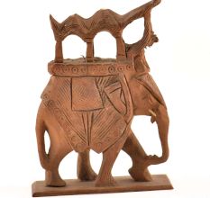 Handcarved Wooden Art Sculpture Maharaja ElephantÂ 