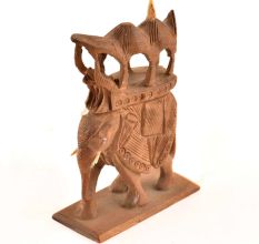 Handcarved Wooden Art Sculpture Maharaja ElephantÂ 