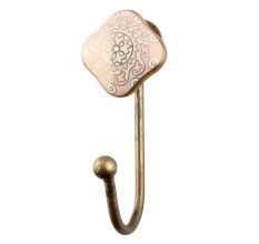 Pink Square Ceramic Metal Wall Hooks 