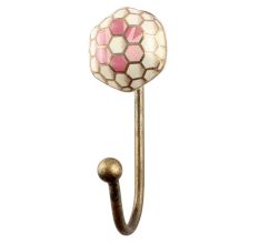 Golden Football Pattern Hexagon Ceramic Wall Hook