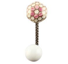 Golden Football Pattern Hexagon Ceramic Wall Hook in Antique Fitting 