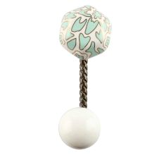 Sage Green Hexagon Ceramic Wall Hook in Antique Fitting 
