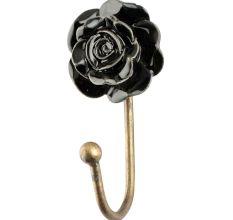 Black Rose Ceramic Wall Hook