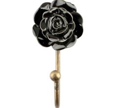 Black Rose Ceramic Wall Hook