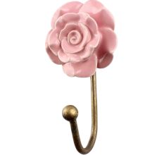 Pink Flower Ceramic Wall Hook