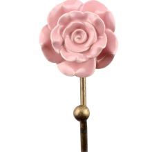 Pink Flower Ceramic Wall Hook