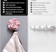 Pink Flower Ceramic Wall Hook
