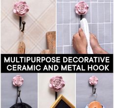 Pink Flower Ceramic Wall Hook
