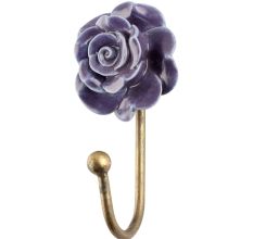 Purple Flower Ceramic Wall Hook
