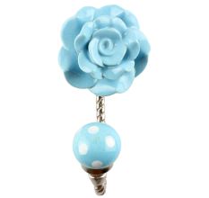 Turquoise Flower Ceramic Hook in Silver Fitting