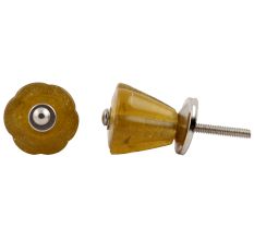 Mustard Tulip Glass Knob