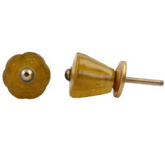 Mustard Tulip Glass Knob