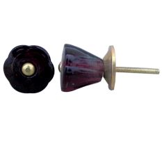 Purple Glass Tulip Knob