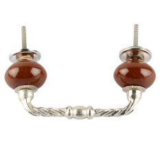 Dark Chocolate Ceramic Cut Bridge Handles