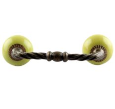 Lime Green Ceramic Cut Bridge Handles
