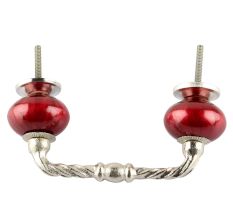 Neon Cherry Ceramic Cut Bridge Handles