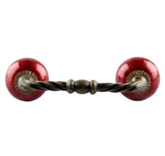 Neon Cherry Ceramic Cut Bridge Handles