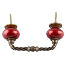 Neon Cherry Ceramic Cut Bridge Handles