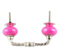 Neon Pink Ceramic Cut Bridge handles