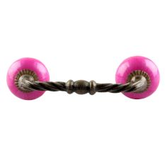 Neon Pink Ceramic Cut Bridge handles