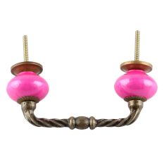 Neon Pink Ceramic Cut Bridge handles