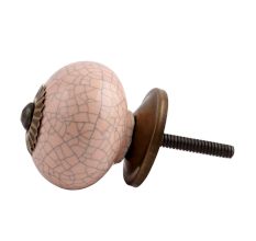 Baby Pink Crackle Ceramic Drawer Knob Online