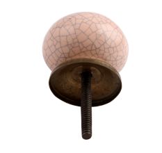 Baby Pink Crackle Ceramic Drawer Knob Online