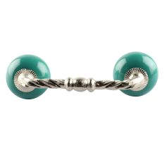 Neon Sea Green Ceramic Cut Bridge Handles