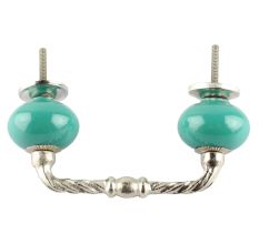 Neon Sea Green Ceramic Cut Bridge Handles