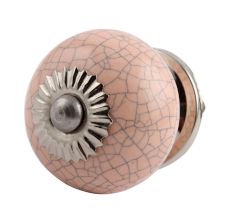 Baby Pink Crackle Ceramic Drawer Knob Online