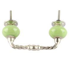 Pea Green Ceramic Cut Bridge Handles